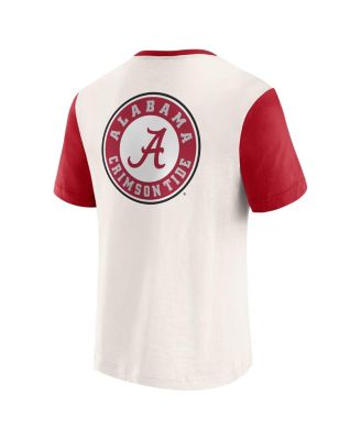 Darius Rucker Collection by Men's Cream/Crimson Alabama Crimson Tide Henley Color Block Slub T-Shirt