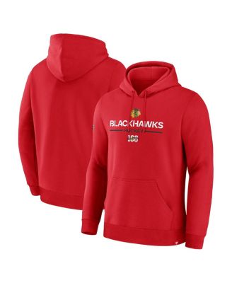 Fanatics - Men's Red Chicago Blackhawks Centennial Fleece Pullover Hoodie