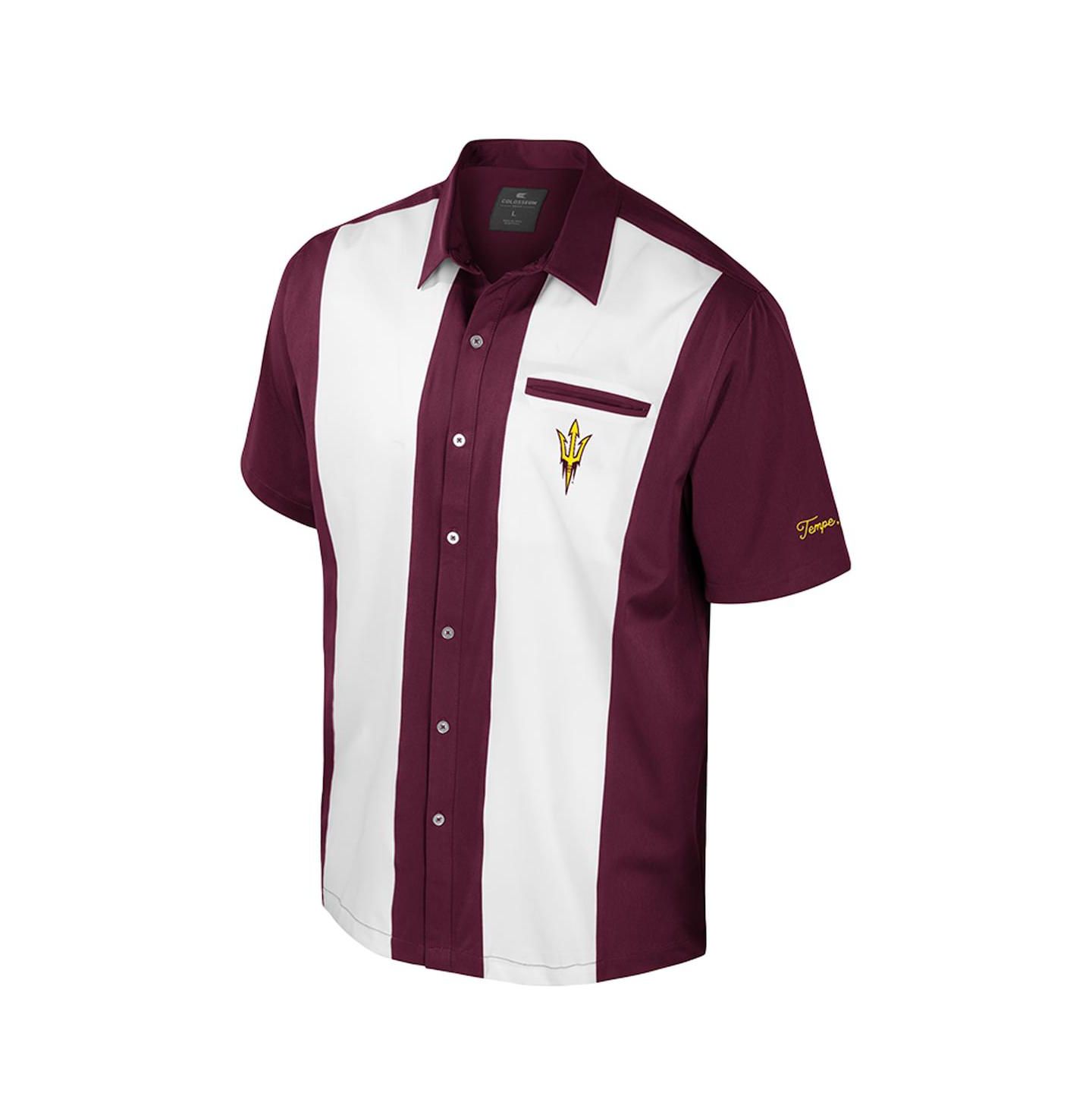 Мужская рубашка Colosseum Maroon Arizona State Sun Devils Strike Bowling Button-Up — фото 2
