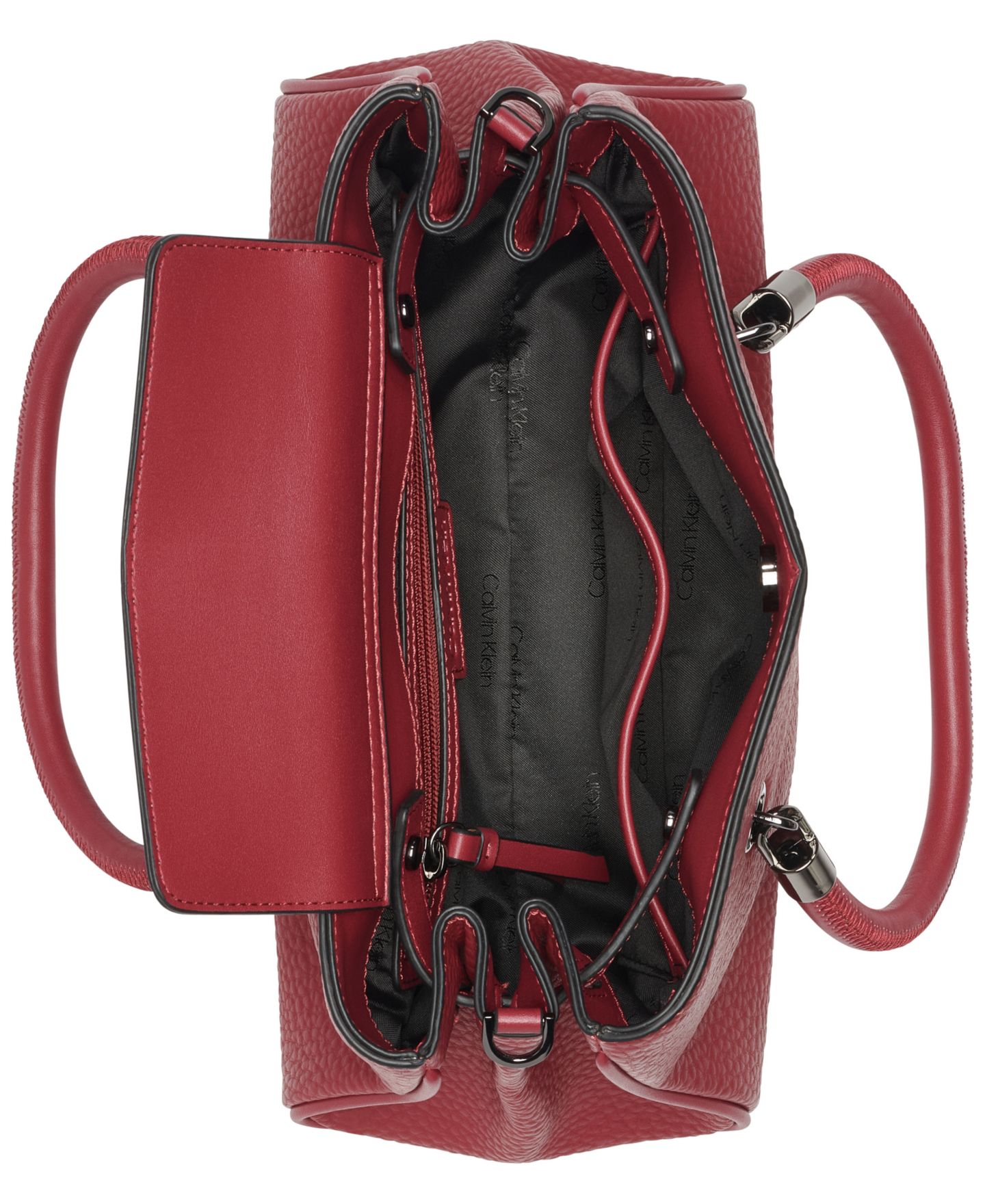 Женская сумка Calvin Klein Brigette East West Convertible Satchel, цвет: Клюквенный — фото 4