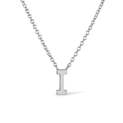 - Silver Initial Necklace - Letter Necklace
