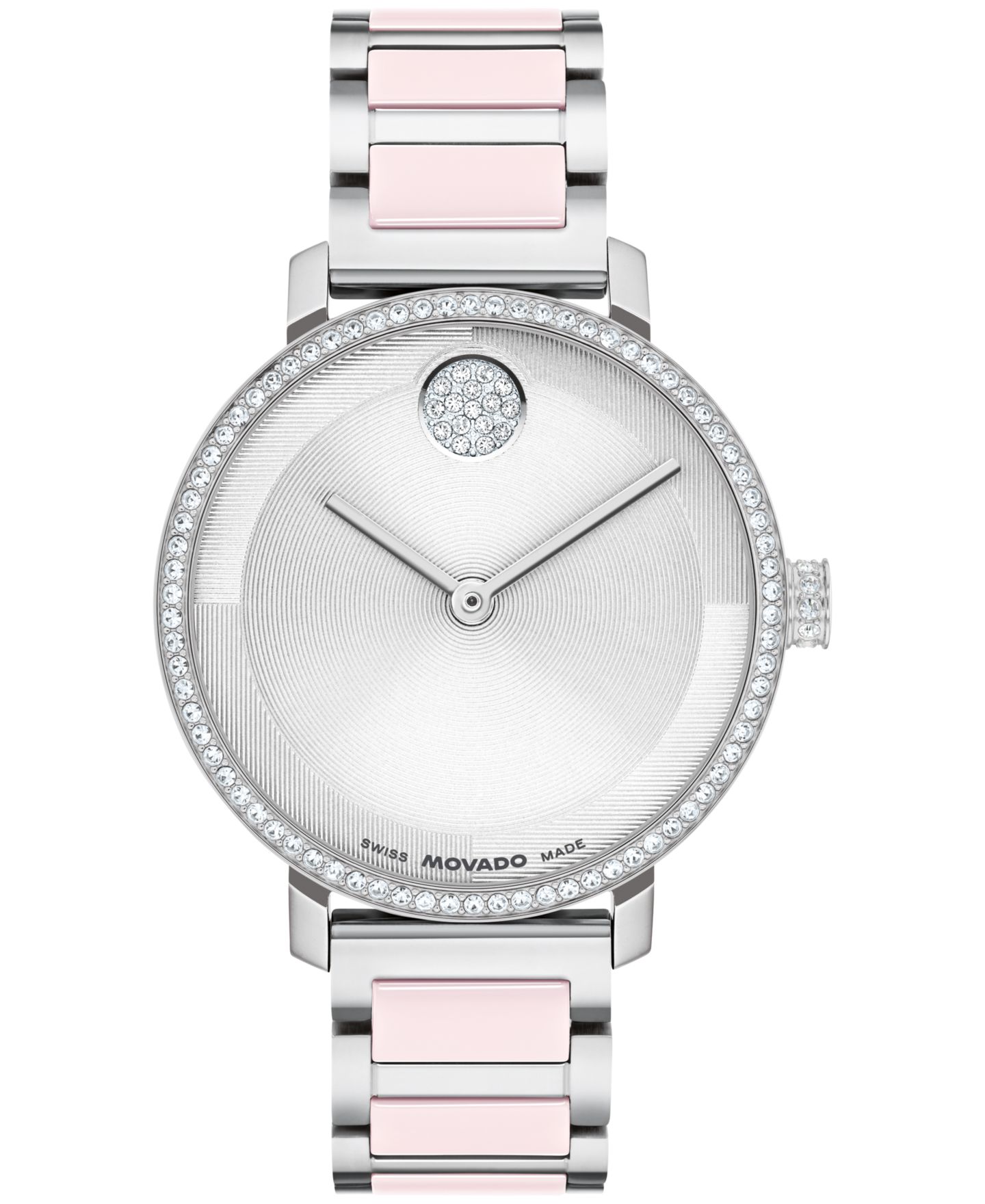 Женские швейцарские кварцевые часы Movado Bold Evolution 2.0, сталь, керамика Blush, 34 мм — фото 1