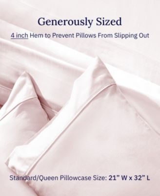 Pillowcase Set - 400 Thread Count, 100% Cotton Sateen, Set of 2 Pillow Covers, Breathable, Cooling, Soft for Quality Sleep