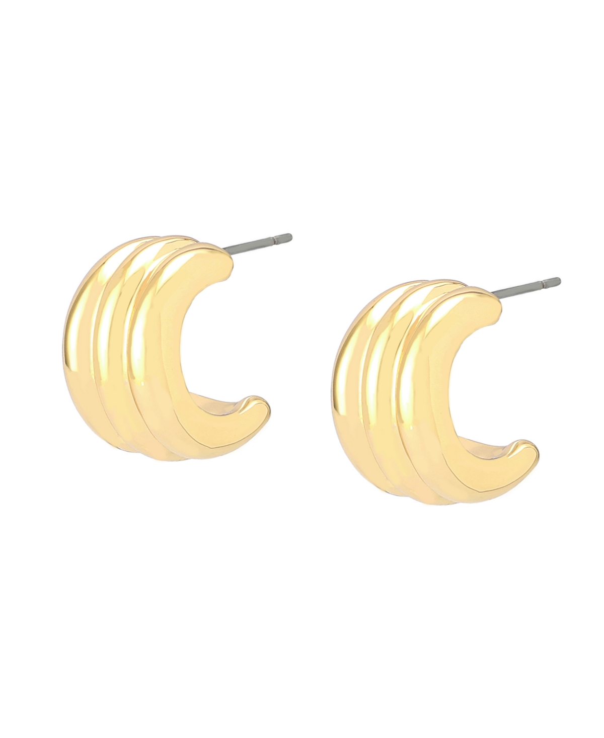 Robert Lee Morris Soho Ribbed Tube Huggie Earrings In Gold