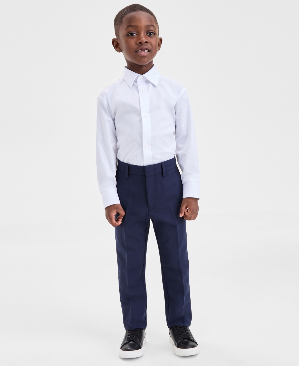 Kenneth Cole Reaction Toddler And Little Boys Flat Front Pants In Blue