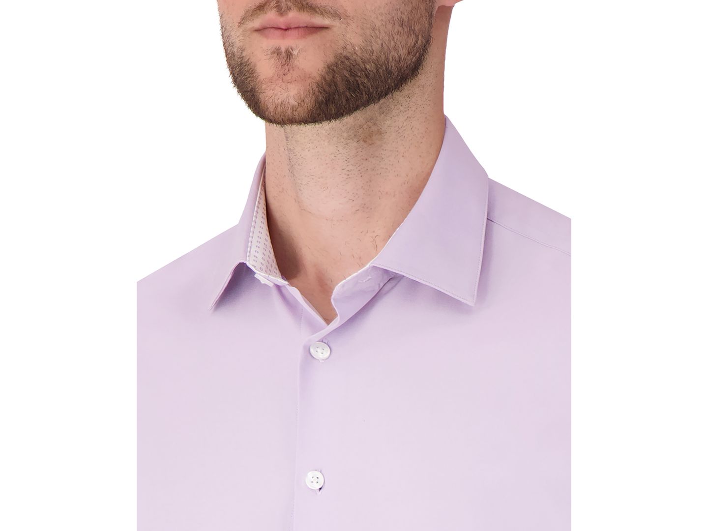 Мужская рубашка Report Collection Long Sleeve 4-Way Solid Woven Dress Shirt, цвет: Лавандовый — фото 3