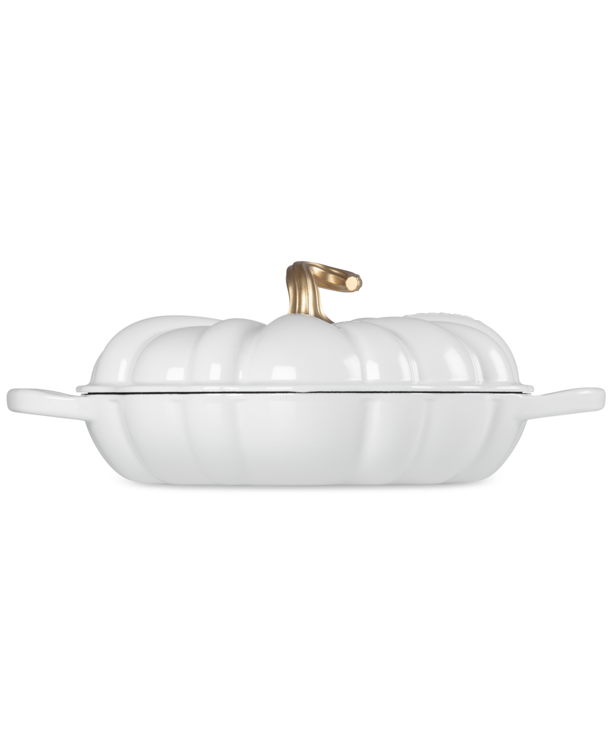 Le Creuset Enameled Cast Iron Signature Pumpkin Braiser, 2.75 Qt. In White