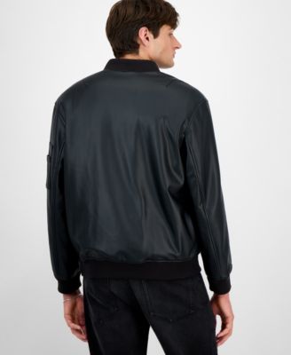 Men's Balamo Faux Leather Bomber Jacket