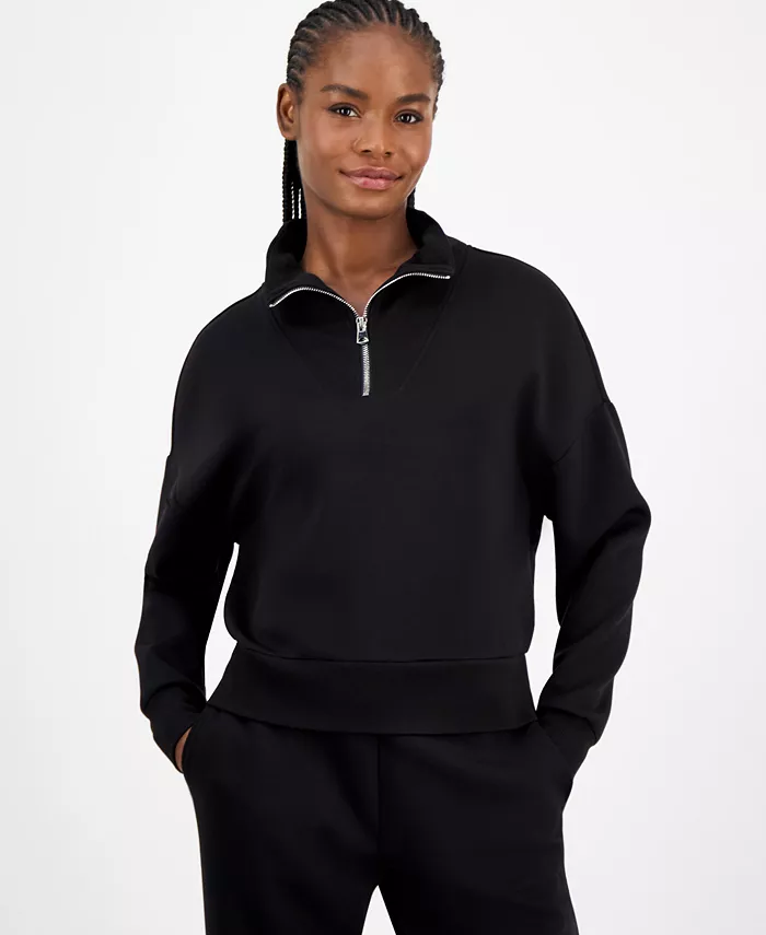 And Now Women's Cozy Scuba Quarter-Zip Sweatshirt - thumbnail 3