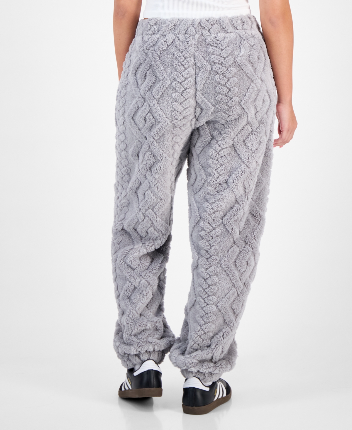 Rebelious One Rebellious One Juniors' Bow-embossed Fleece Jogger Pants