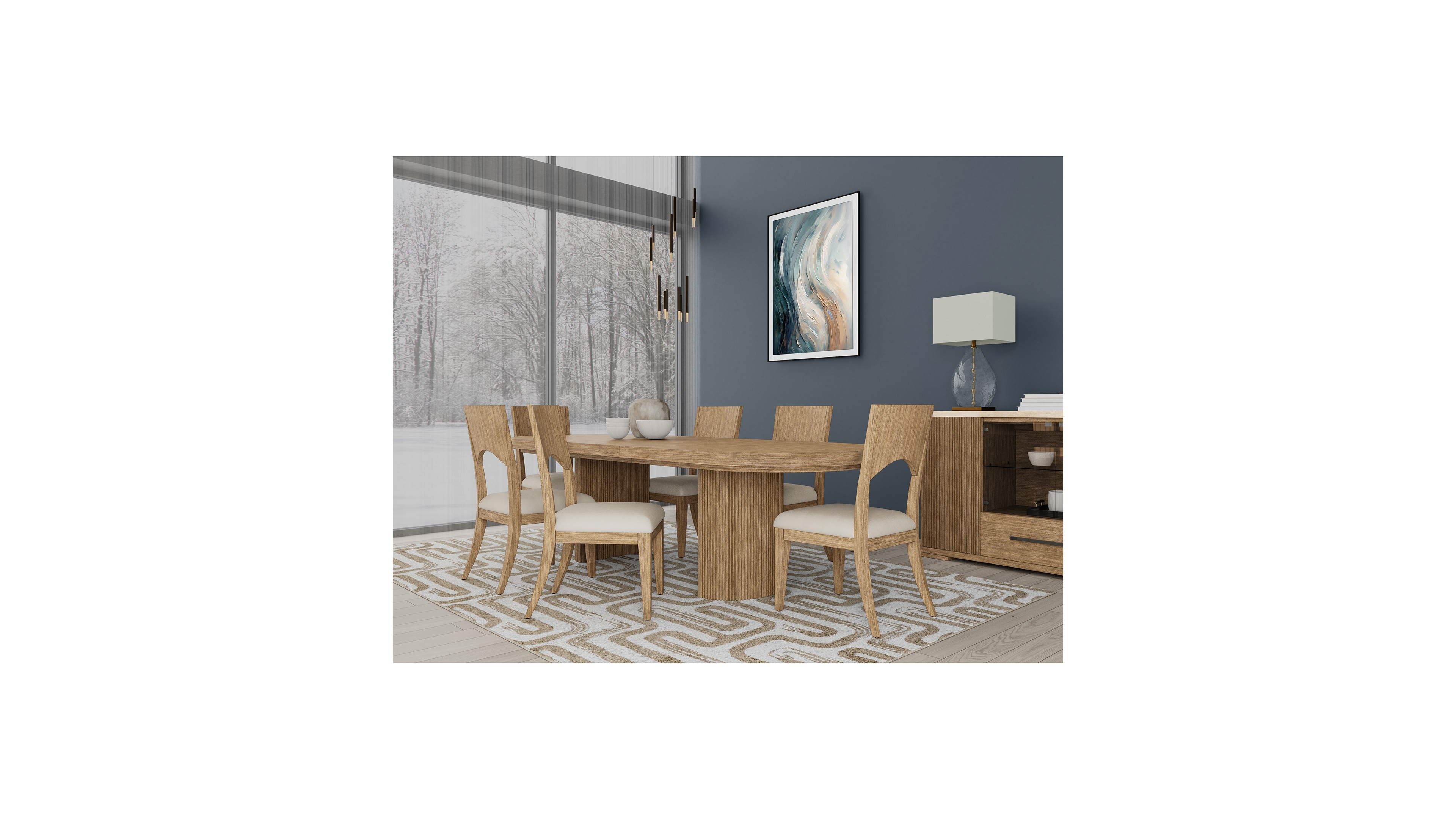 Frandlyn 7pc Dining Set (Table + 6 Side Chairs