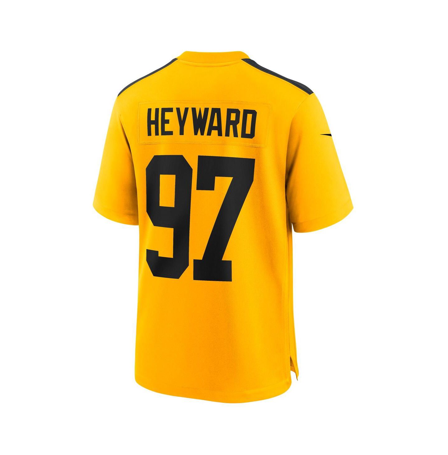 Мужской топ Nike Cameron Heyward Gold Pittsburgh Steelers Alternate 1933 Throwback Game Jersey — фото 3