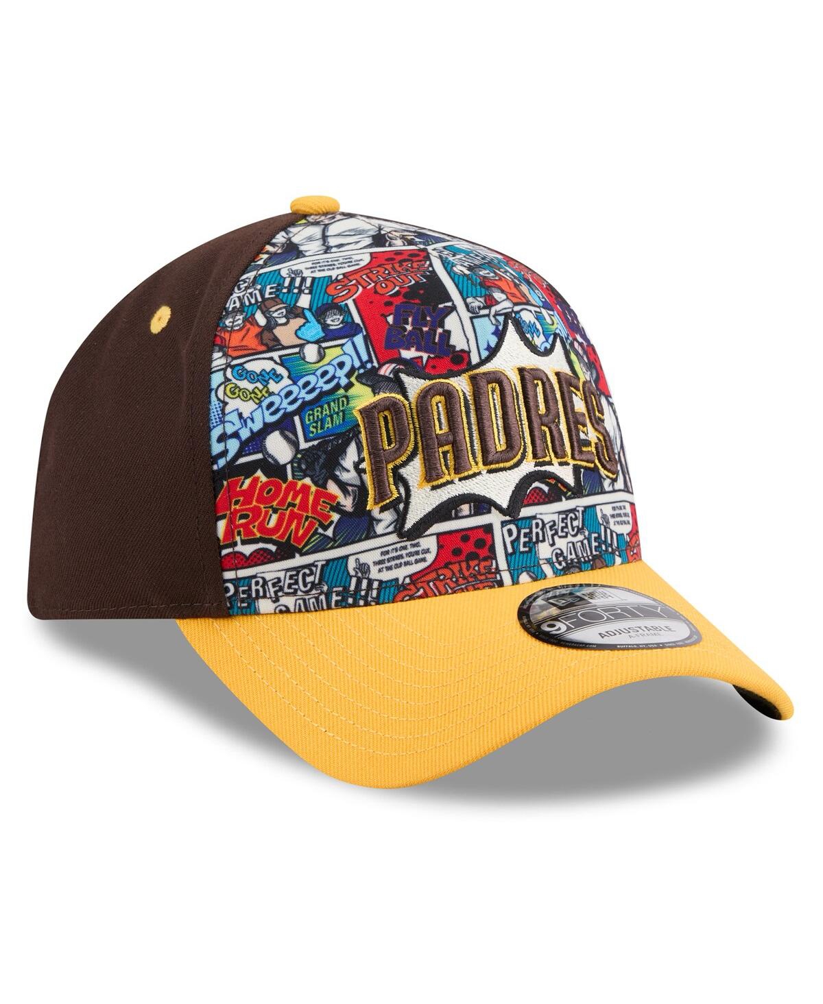 New Era Big Boys And Girls Brown/gold San Diego Padres 2025 Mlb Diamond Hero Edition A-frame 9forty Adjustab In Multi