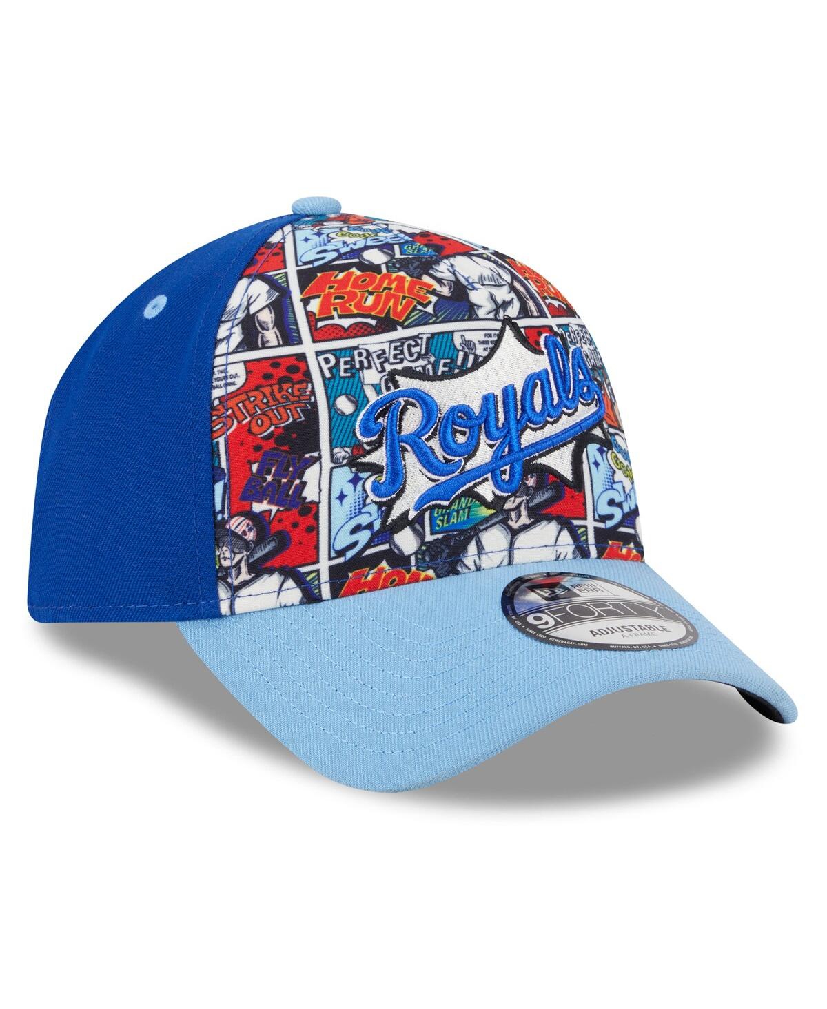New Era Big Boys And Girls Royal/light Blue Kansas City Royals 2025 Mlb Diamond Hero Edition A-frame 9forty  In Multi
