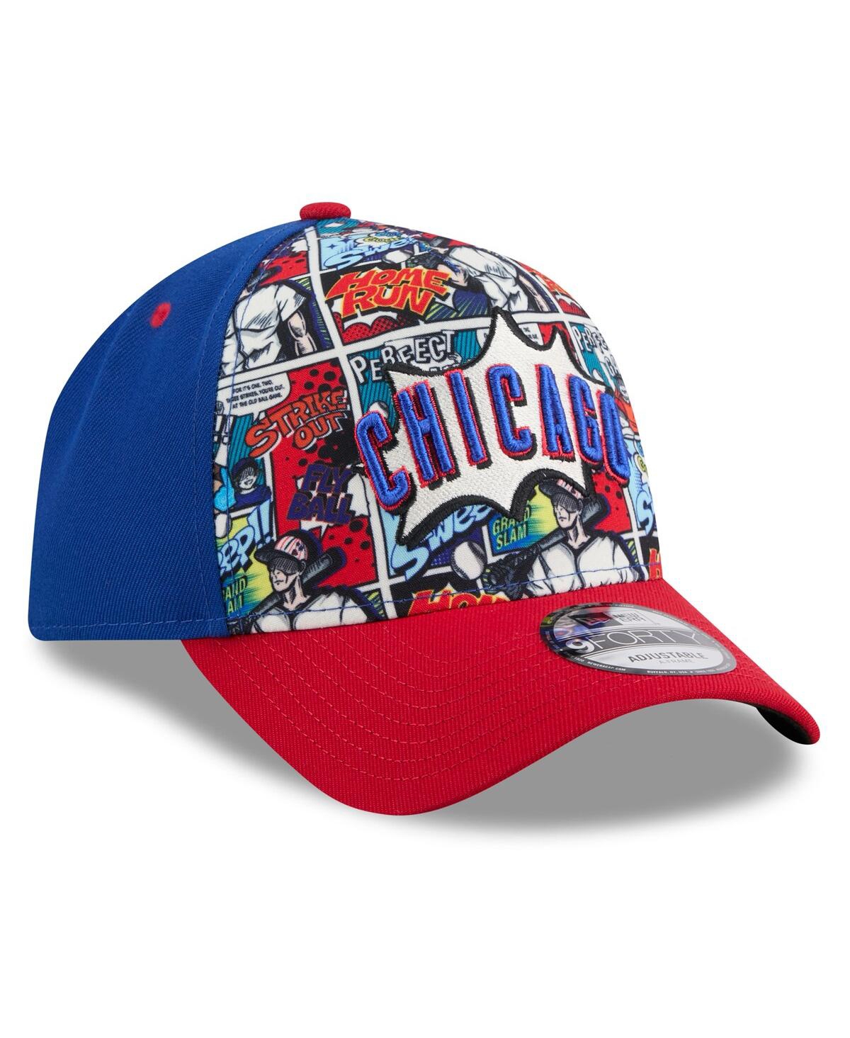New Era Big Boys And Girls Royal/red Chicago Cubs 2025 Mlb Diamond Hero Edition A-frame 9forty Adjustable Ha In Multi