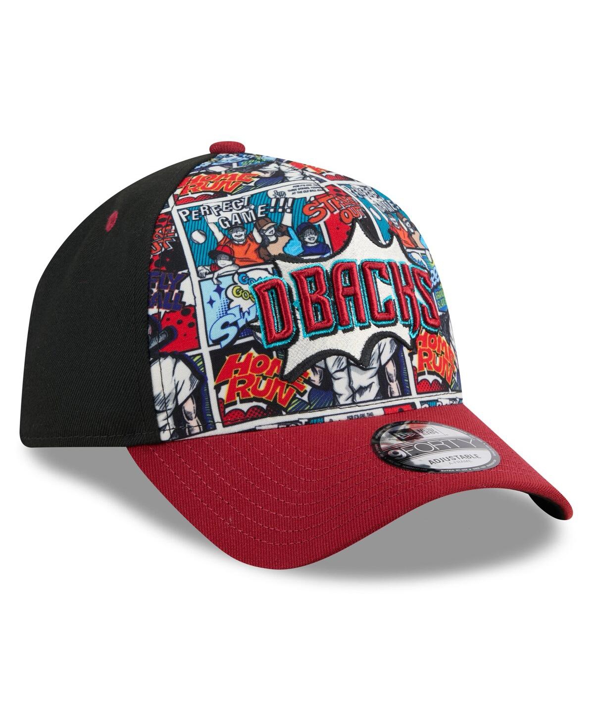 New Era Big Boys And Girls Black/red Arizona Diamondbacks 2025 Mlb Diamond Hero Edition A-frame 9forty Adjus In Multi