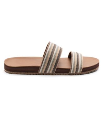 WOMEN S ZENSOLE VISTAS FAUX LEATHER DOUBLE STRAP SLIDE SANDALS