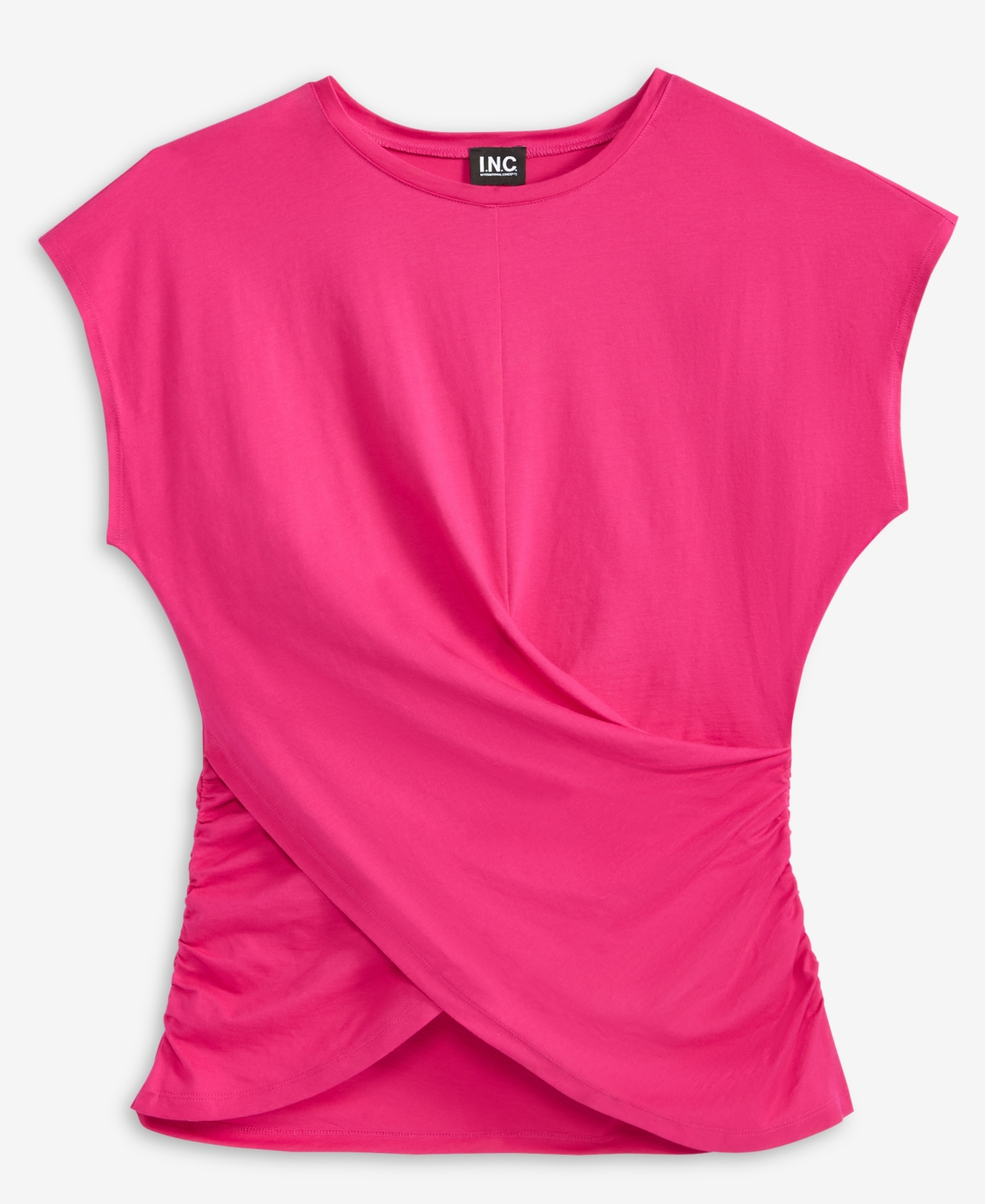 I.n.c. International Concepts Women's Cotton Twist-Front Cap-Sleeve Top, Macy's Exclusive