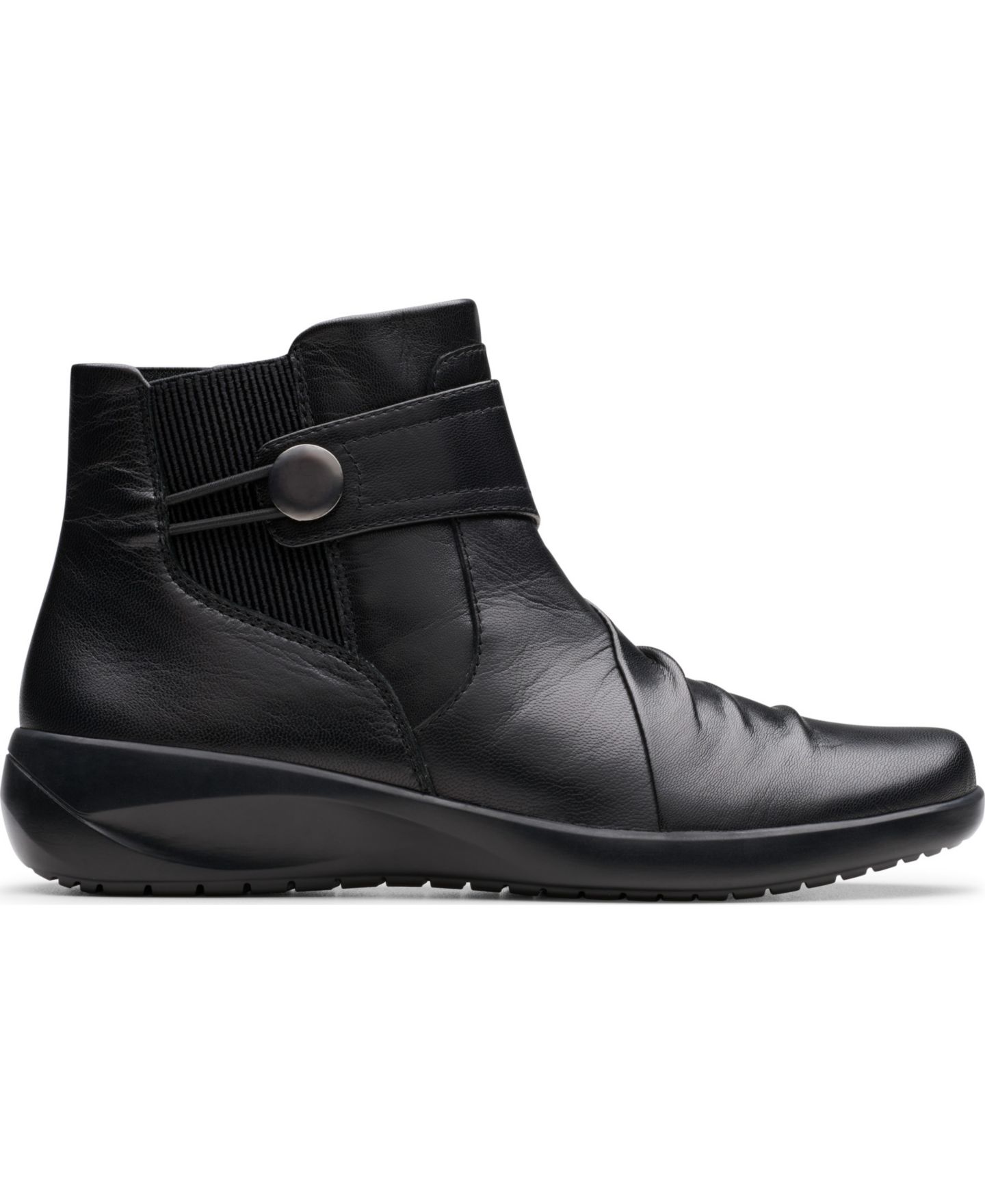 Женские ботинки Clarks Kaetlyn Sara Wedge Ankle, цвет: Чёрный кожаный — фото 2