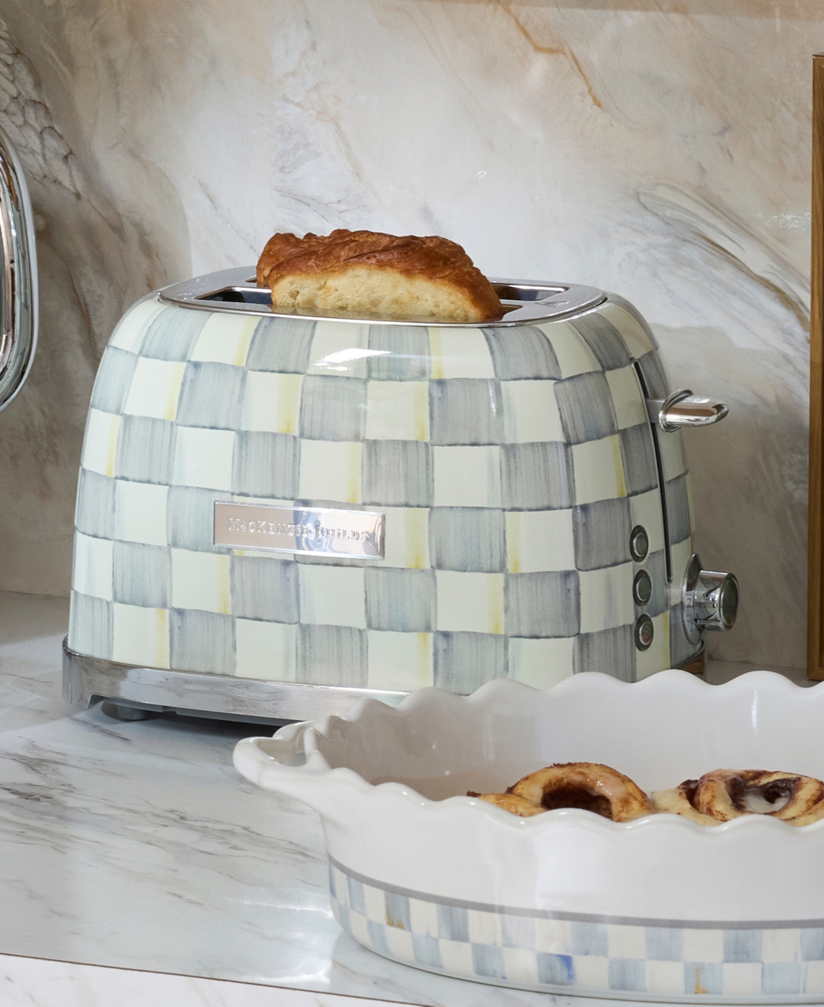 MacKenzie-Childs Sterling Check 2-Slice Toaster