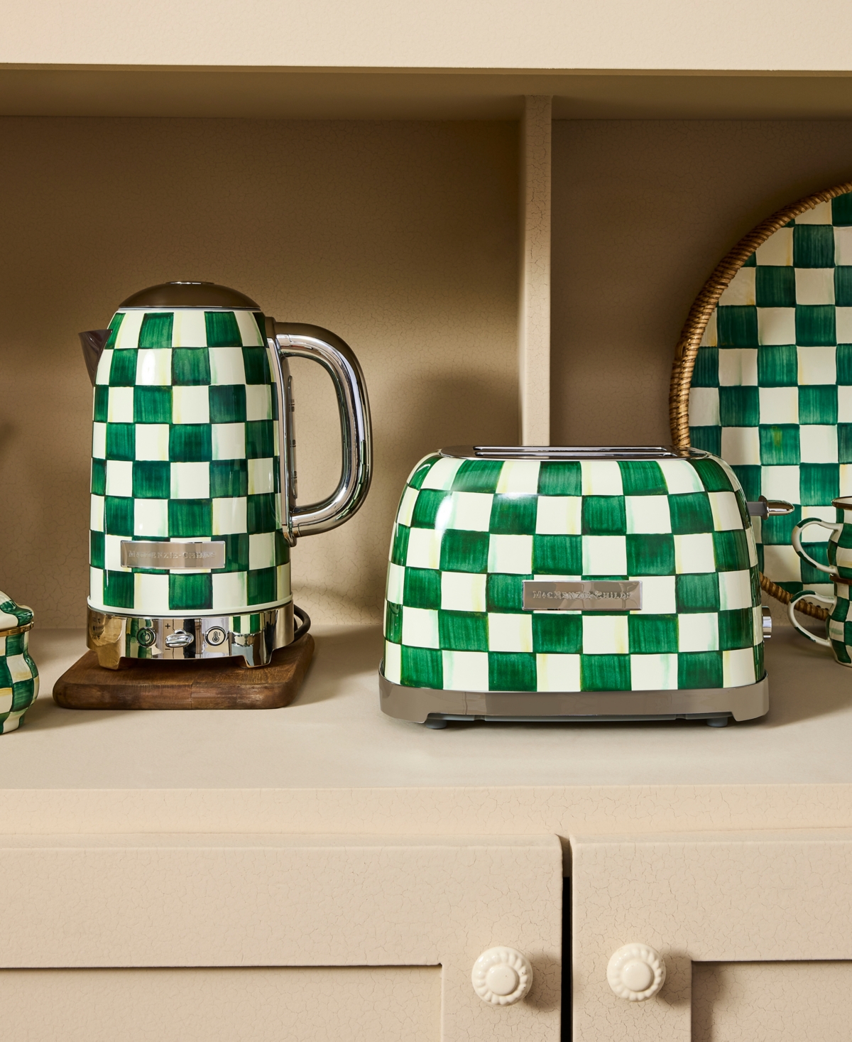 MacKenzie-Childs Emerald Check Electric Kettle