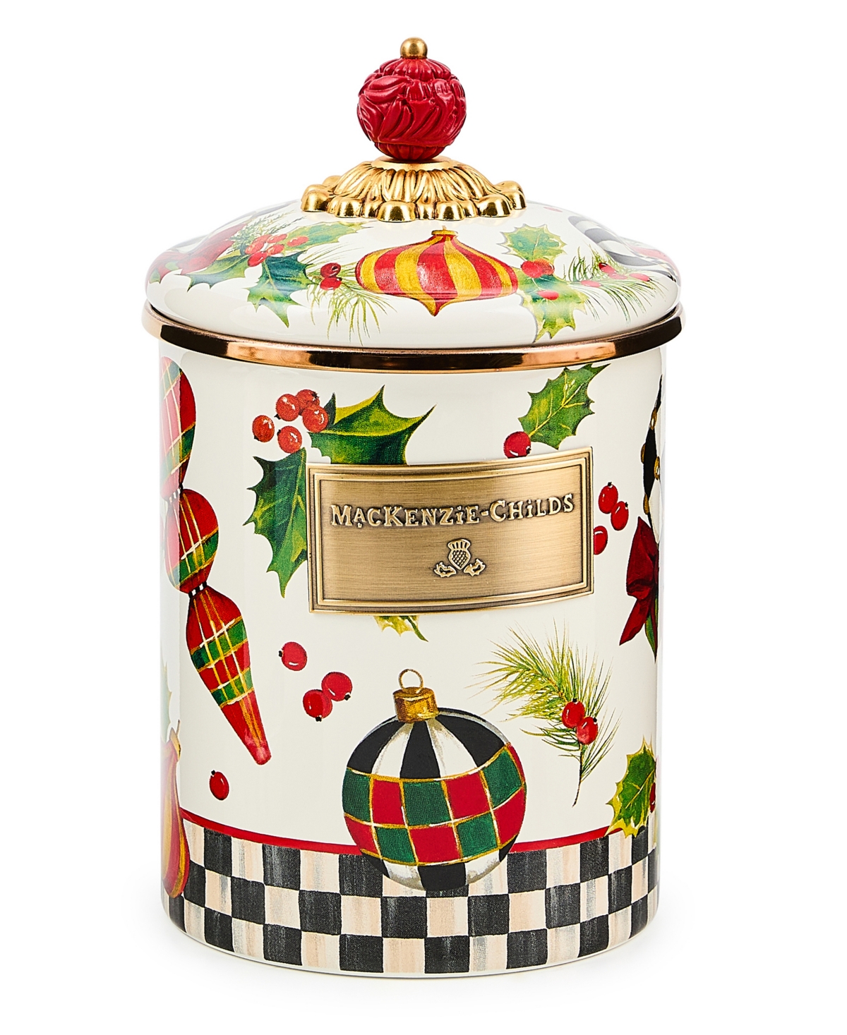 Mackenzie-childs Deck The Halls Medium Canister In Multi