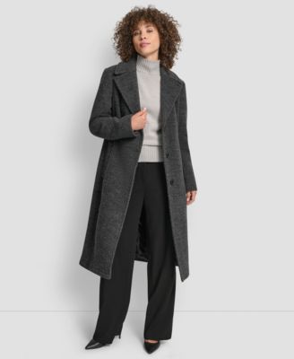 Women's Maxi Boucle Notch Collar Coat