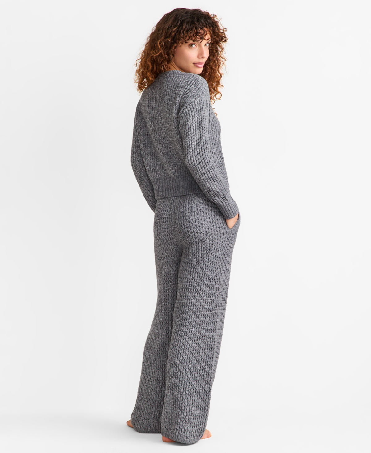 State Of Day Women's Chenille Sweater & Pant Set, Xs-3x, Macy's Exclusive In Gray
