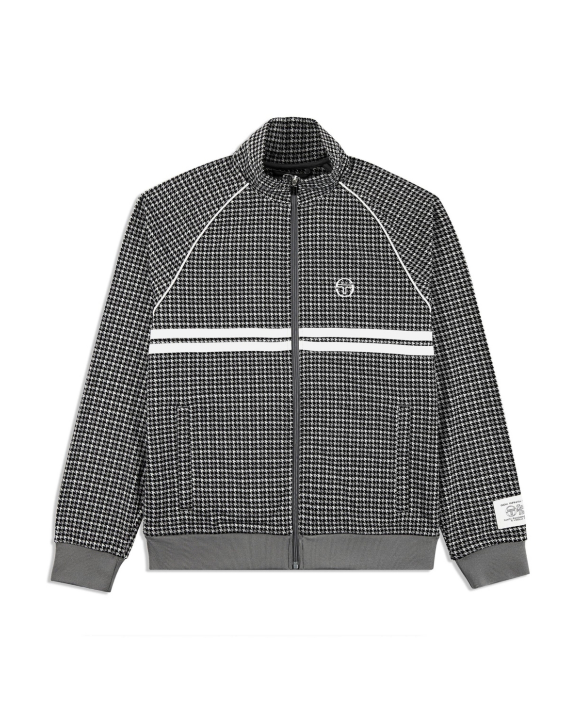 Sergio Tacchini Big & Tall Dallas Houndstooth Track Jacket In Black