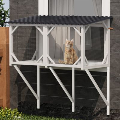 43.3 Outdoor Cat Window Box with Perch and Cover