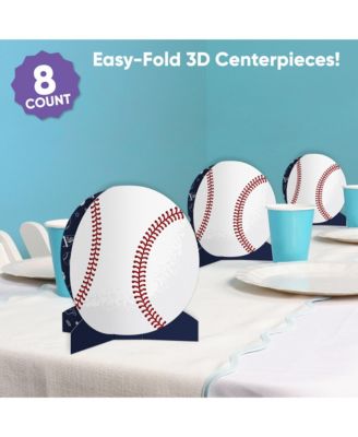 Freestanding 3D Baseball Centerpiece Table Decorations - 8 Count