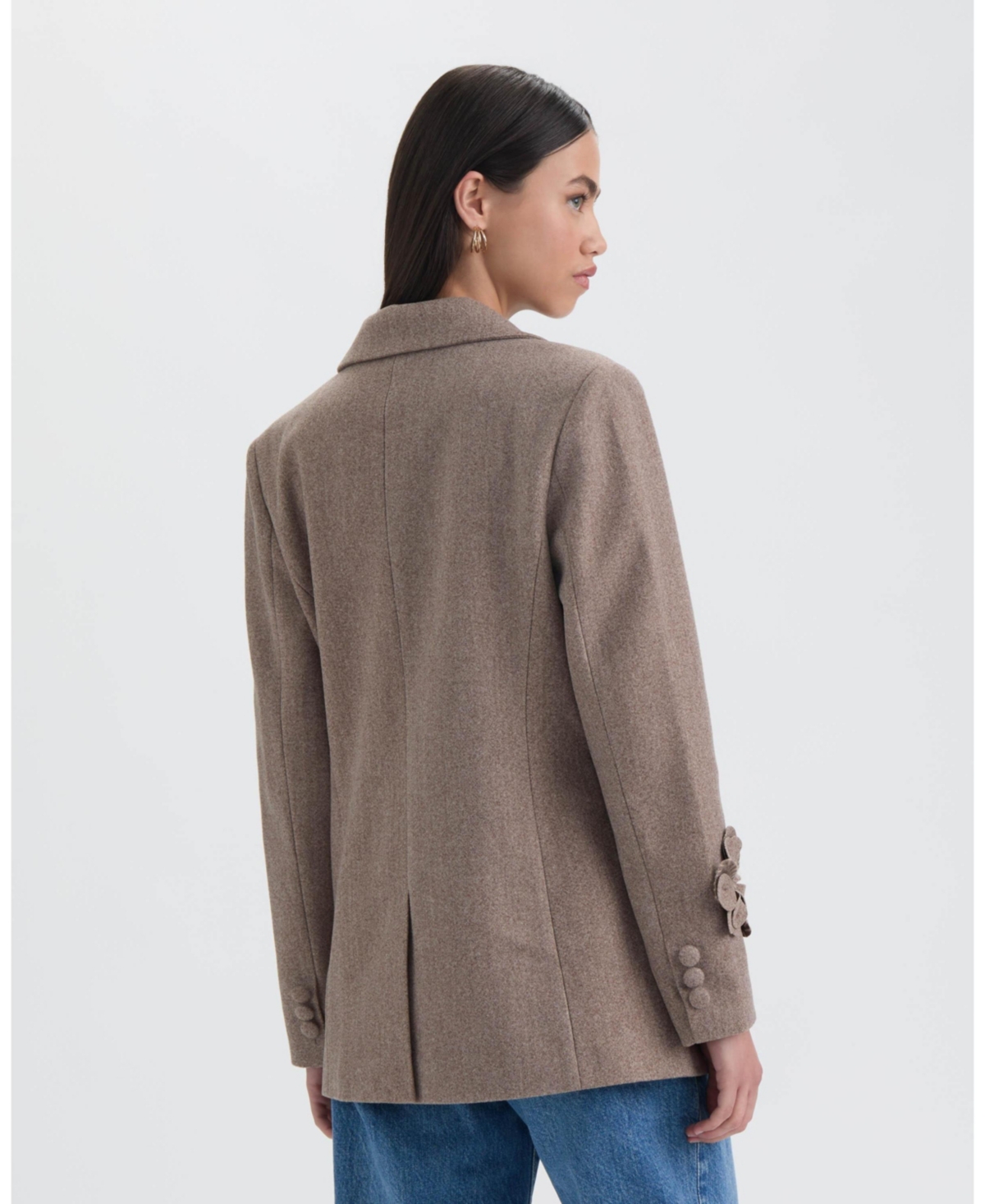 Nvlt Women's Blazer with 3D Flowers and Embroidery