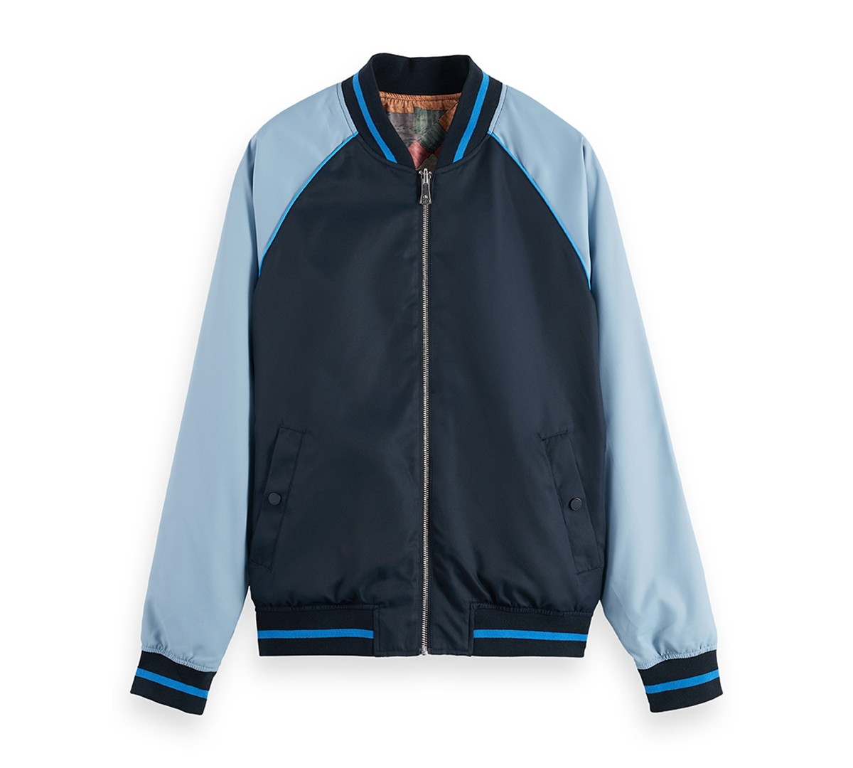 Scotch & Soda Men's Reversible Bomber Jacket In Blue