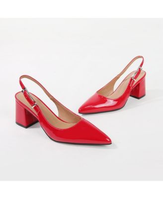 Cai Patent Block Heel Slingback