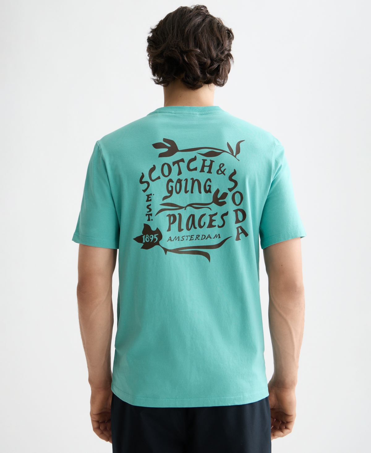Scotch & Soda Men's Short Sleeve Logo Graphic Crewneck T-shirt In Green