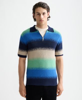 Men's Relaxed Fit Short Sleeve Striped Polo Shirt