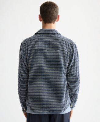 Men's Long Sleeve Striped Overshirt