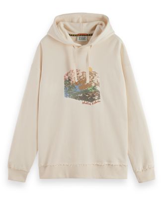 Men's Loose Fit Embroidered Artwork Hoodie