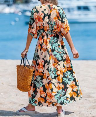 Women's Coral Island Tropical Maxi Beach Dress
