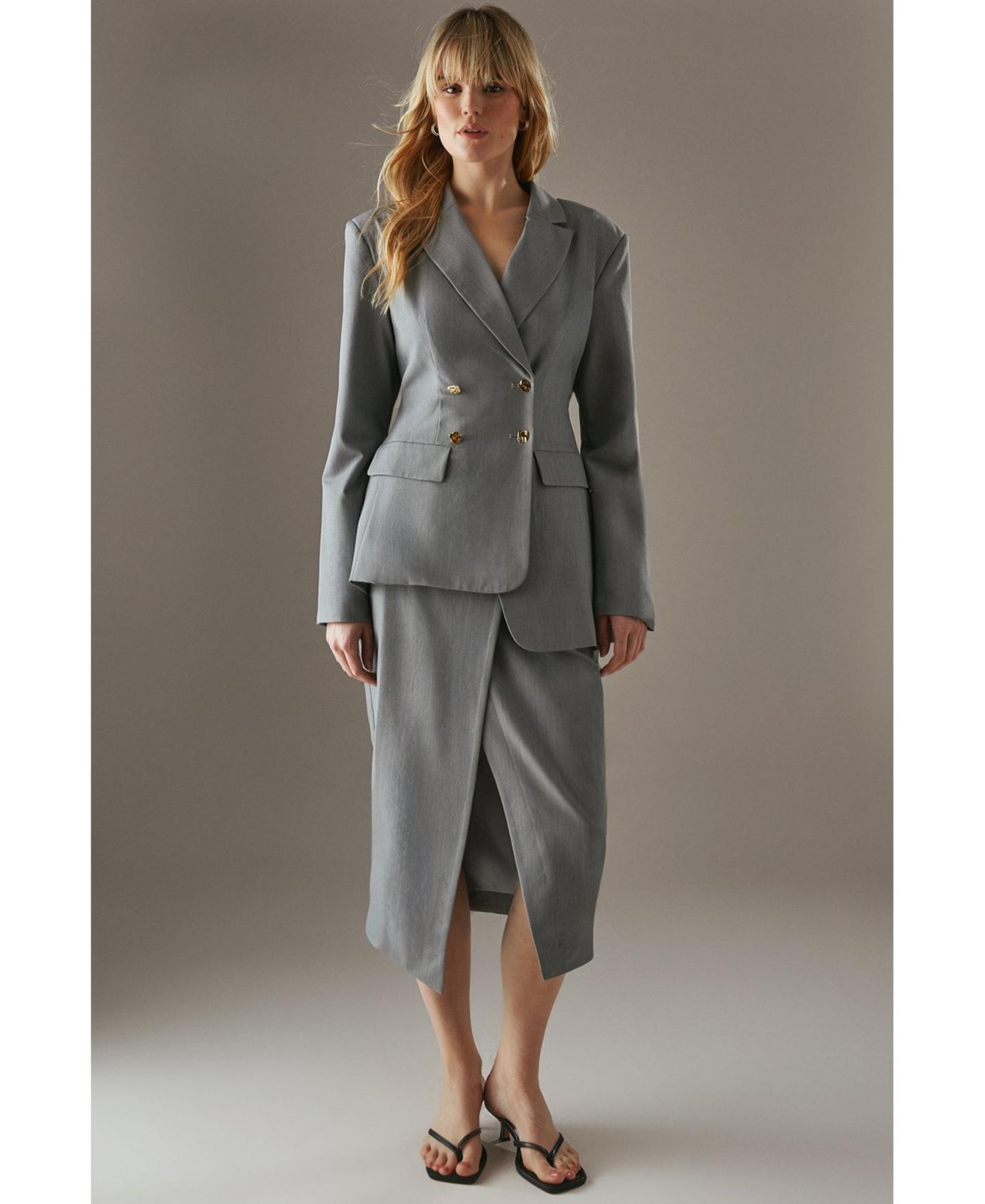 Женский пиджак Warehouse Deconstructed Lace Up Blazer, цвет: Тёмный серый — фото 7