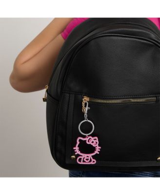 Pink Silhouette Outline Crystal Keychain