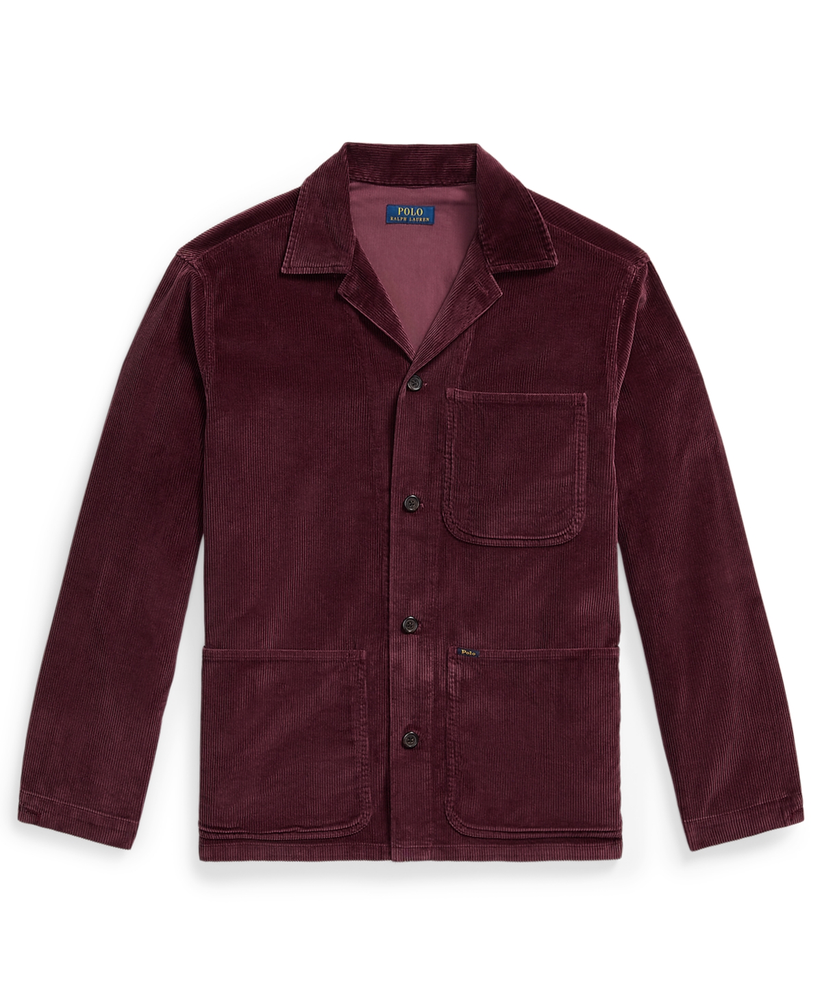 Polo Ralph Lauren Men's Corduroy Utility Long Sleeve Overshirt In Burgundy