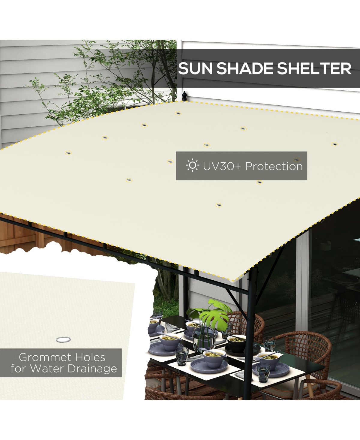 Outsunny 10' x 13' Pergola, Uv-Resist Outdoor Canopy Shelter,