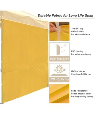 Set of 4 Sidewall UV30+ Fits 10x10ft Canopy Tent Zipper Outdoor Party Yellow