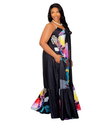 Women's Floral Voluminous Maxi Dress