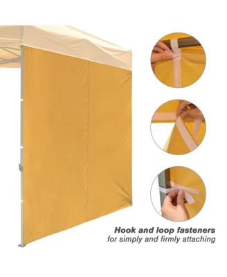Set of 4 Sidewall Fits 10x10ft Canopy Tent with Zipper UV30+ Outdoor Party Yellow