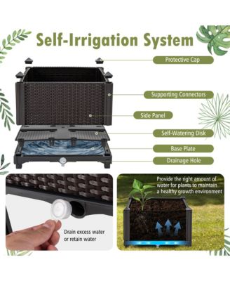 6 PCS Elevated Plastic Raised Garden Bed Planter Kit