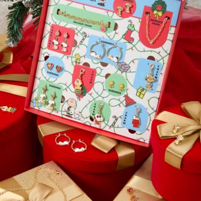 Snoopy Jewelry Advent Gift Set: Necklace, Bracelet & Charms Mix & Match Christmas Calendar Box Collection