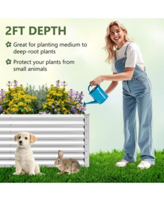 2 PCS Raised Garden Bed Large Metal Planter Box Kit for Vegetable Herb 6' x 3' x 2'