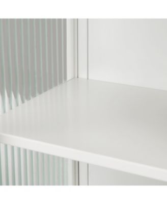 24" Wall Cabinet with Glass Doors, Open Shelf and Towel Rack for Multiple Rooms